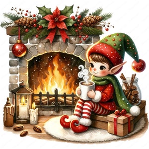 Weihnachtselfen Clipart | Weihnachtselfen Clipart Bundle 01 | 10 hochwertige Designs | Urlaub Elfen Kunst | Drucksachen | Kommerzielle Nutzung