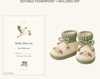 Editable Baby Keepsake Creator Kit | Sage Illustrations, Announcement Templates (Digital Download)