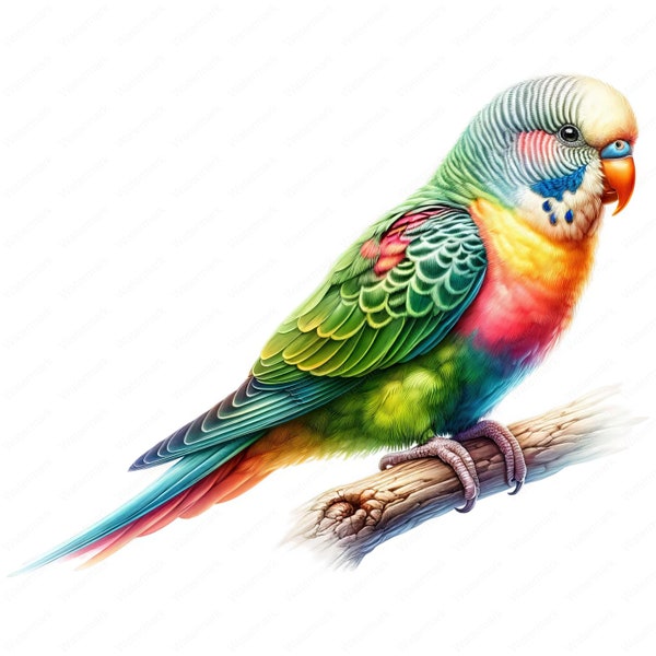 Parakeet Clipart | Colorful Parakeet Clipart Bundle | 10 High-Quality Designs | Bird Art | Printables | Commercial Use