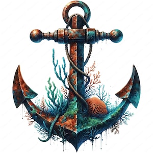 Clipart ancre | Lot de cliparts ancre nautique | 10 modèles de haute qualité | Art maritime | Imprimables | Utilisation commerciale
