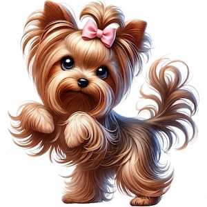 Clipart drôle de yorkshire terrier | Lot de cliparts Yorkie hilarant | 10 modèles de haute qualité | Art de chien | Imprimables | Utilisation commerciale