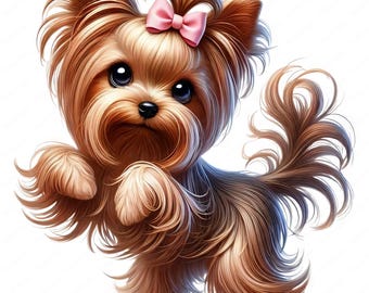 Clipart engraçado de Yorkshire Terrier | Desenhos de arte para cães Yorkie (download digital)