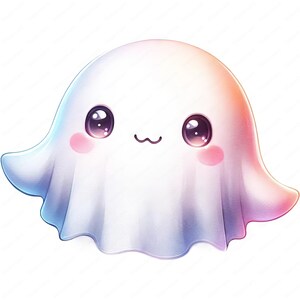 Cute Ghost Clipart Bundle | Halloween Art (Digital Download) image 4
