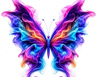 Ethereal Smoke Butterfly Clipart Bundle: Mystical Designs (Digital Download)