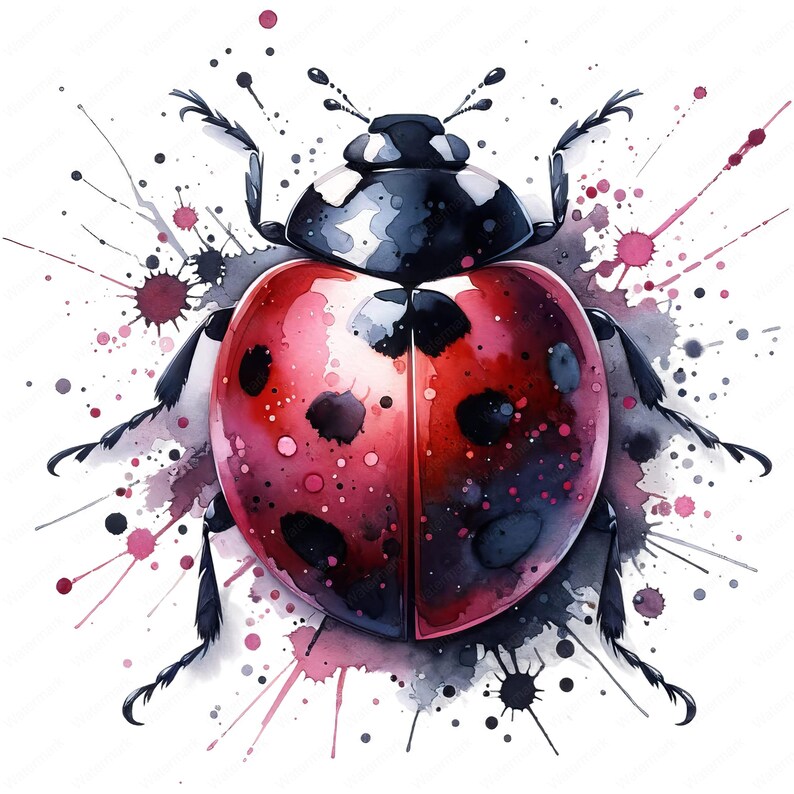 Ladybug Clipart Bundle | Watercolor Style, Commercial Use (digital ...