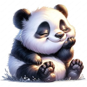 Cute Panda Clipart | Adorable Panda Clipart Bundle | 10 designs de alta qualidade | Panda Nursery | Printables | Uso comercial