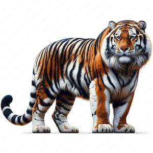 Majestic Tiger Clipart | Exquisite Majestic Tiger Clipart Bundle | 10 High-Quality Designs | Wildlife Art | Printables | Commercial Use