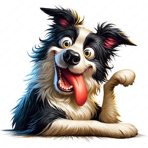 Clipart drôle de border collie | Lot de cliparts border collie amusant et amusant | 10 modèles de haute qualité | Art de chien | Imprimables | Utilisation commerciale
