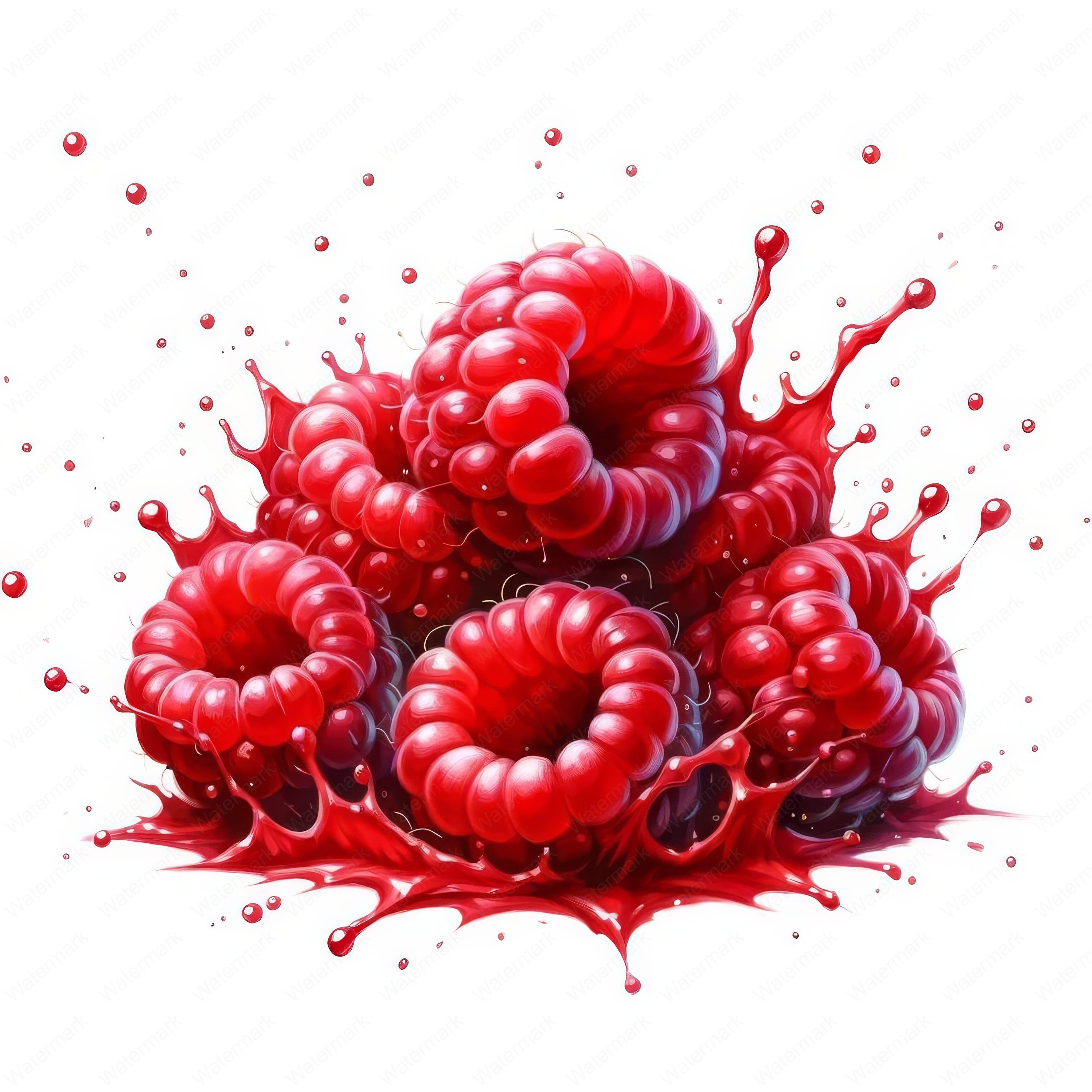 Sparkling Raspberry Visual Raspberry Splash Clipart Bundle: Vivid Berry Art (digital Download) - Etsy