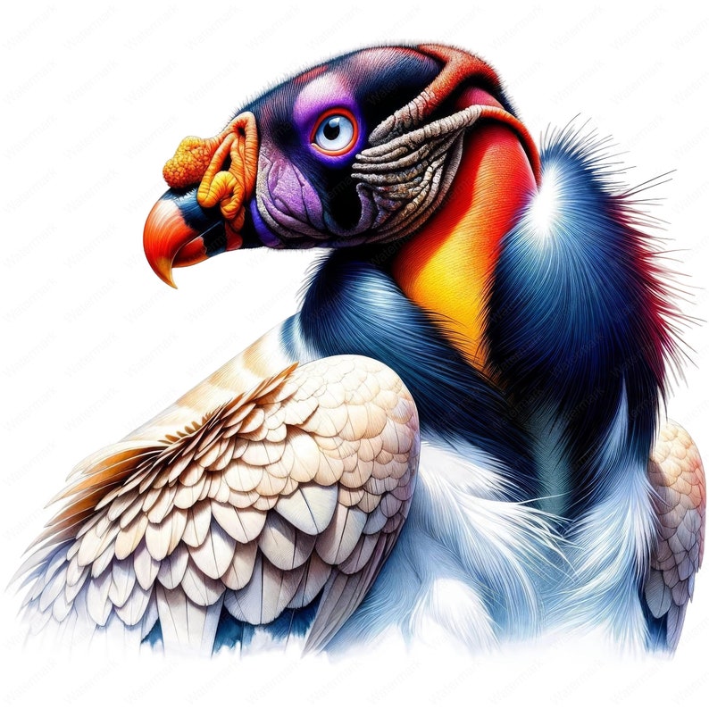 King Vulture Clipart Bundle: Wildlife Art Printables (commercial Use ...