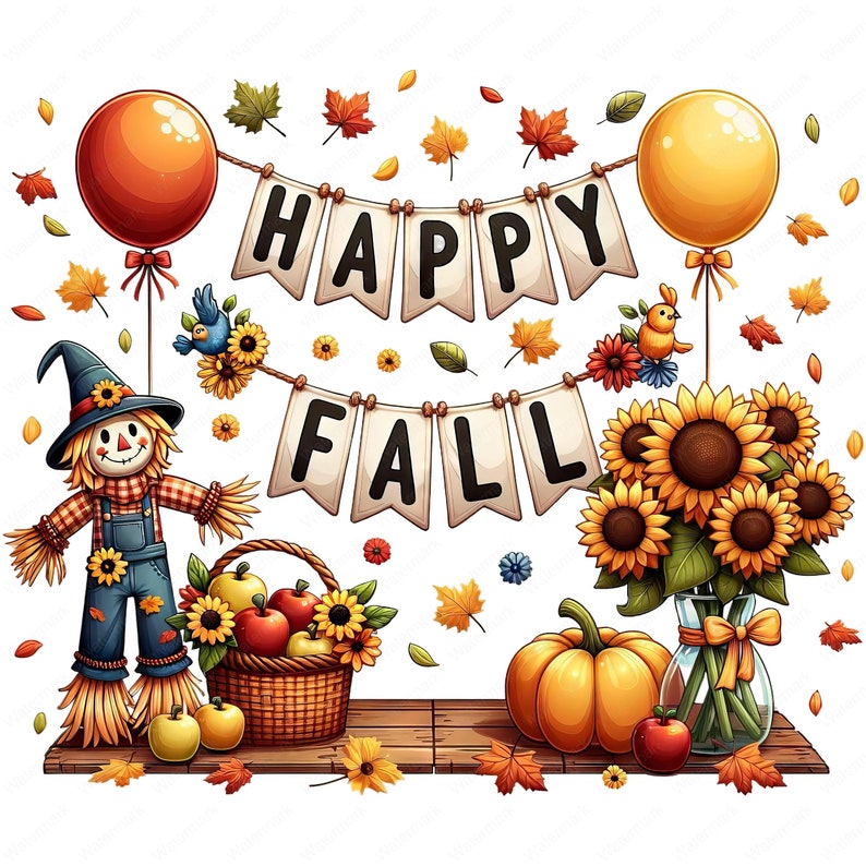 Fall Harvest Clipart Bundle: Autumn Art Printables (Commercial Use) (Digital Download) image 8
