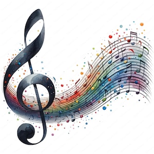 Notas musicales Clipart / Paquete de notas musicales armoniosas Clipart 03 / 10 diseños de alta calidad / Arte musical / Imprimibles / Uso comercial
