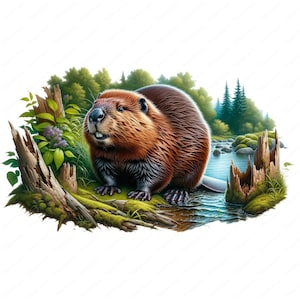 Beaver Clipart Bundle: Adorable Woodland Creature Art (Digital Download)