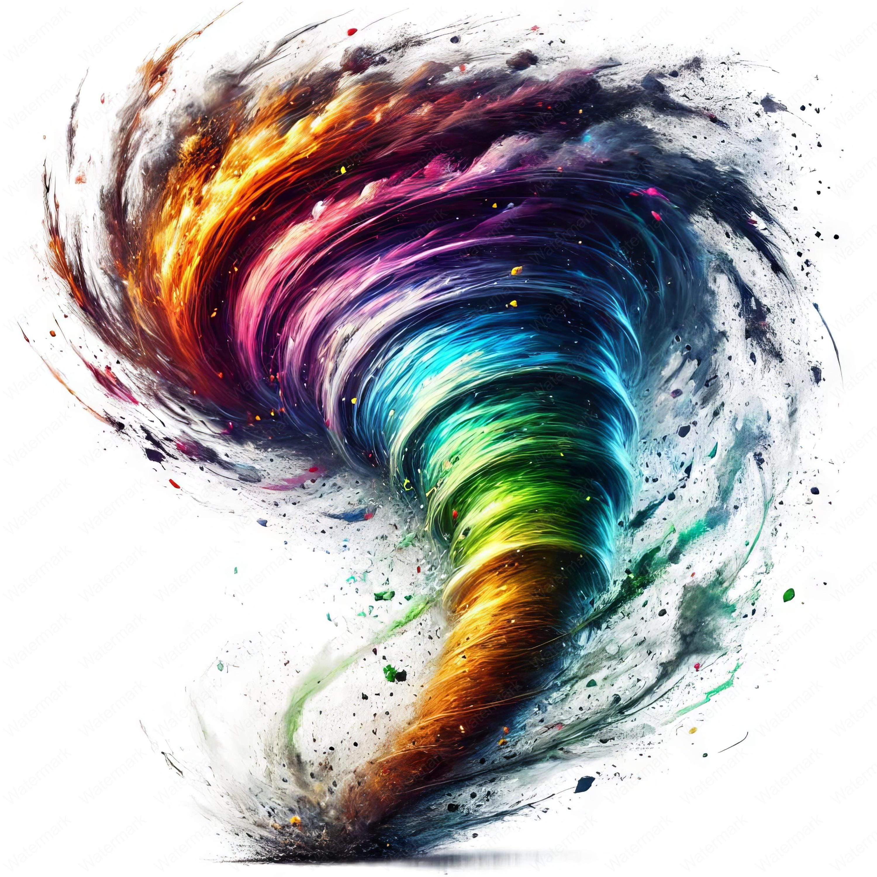 Rainbow Tornado Clipart: Abstract Art Printables (digital Download) - Etsy