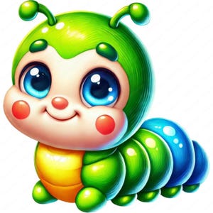 Caterpillar Clipart | Adorable Caterpillar Clipart Bundle | 10 High-Quality Designs | Cute Insect Art | Printables | Commercial Use