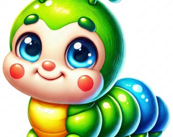 Adorable Caterpillar Clipart Bundle | Cute Insect Art (Digital Download)