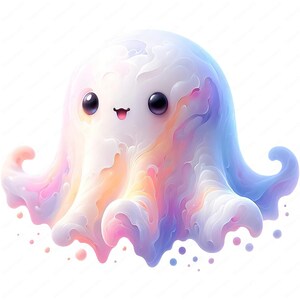 Cute Ghost Clipart Bundle | Halloween Art (Digital Download) image 8