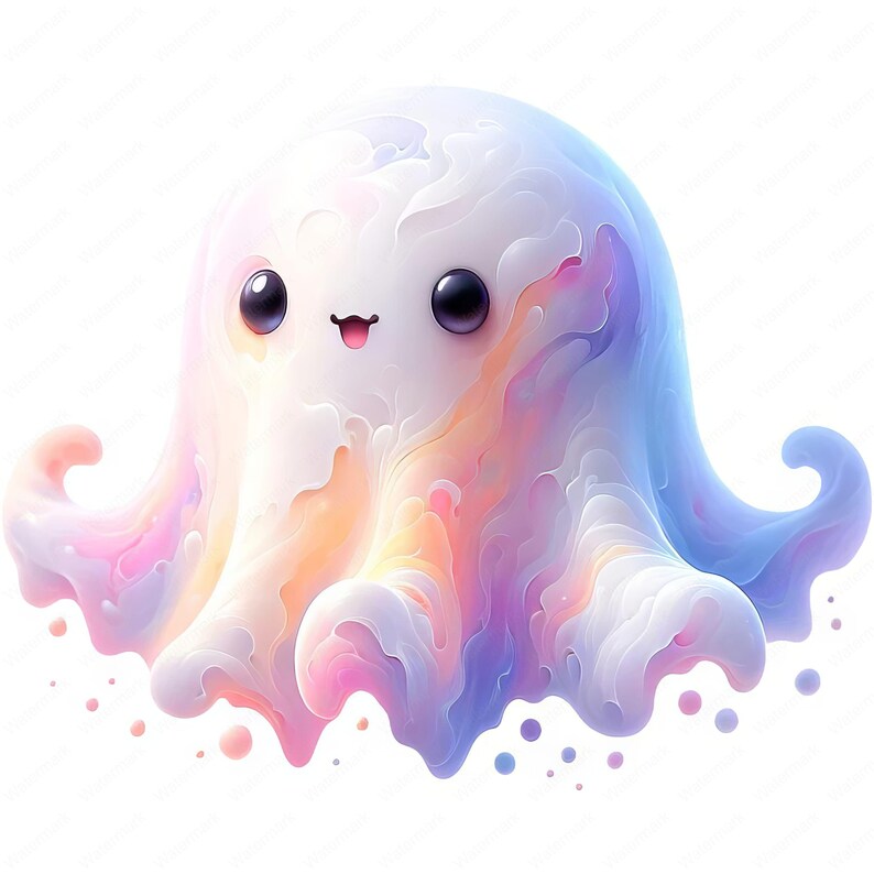 Cute Ghost Clipart Bundle | Halloween Art (Digital Download) image 8