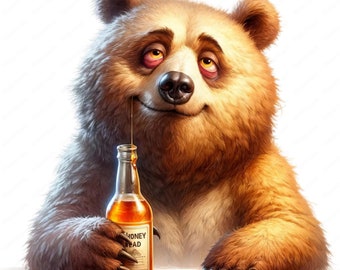 面白い酔っ払いクマのクリップアート：気まぐれなアートバンドル