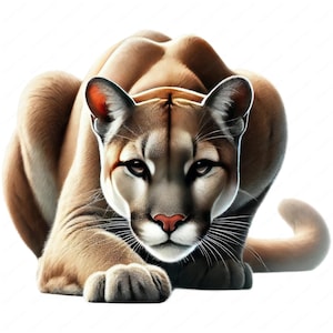 Clipart Cougar | Lot de cliparts couguar élégant | 10 modèles de haute qualité | Art grand félin | Imprimables | Utilisation commerciale