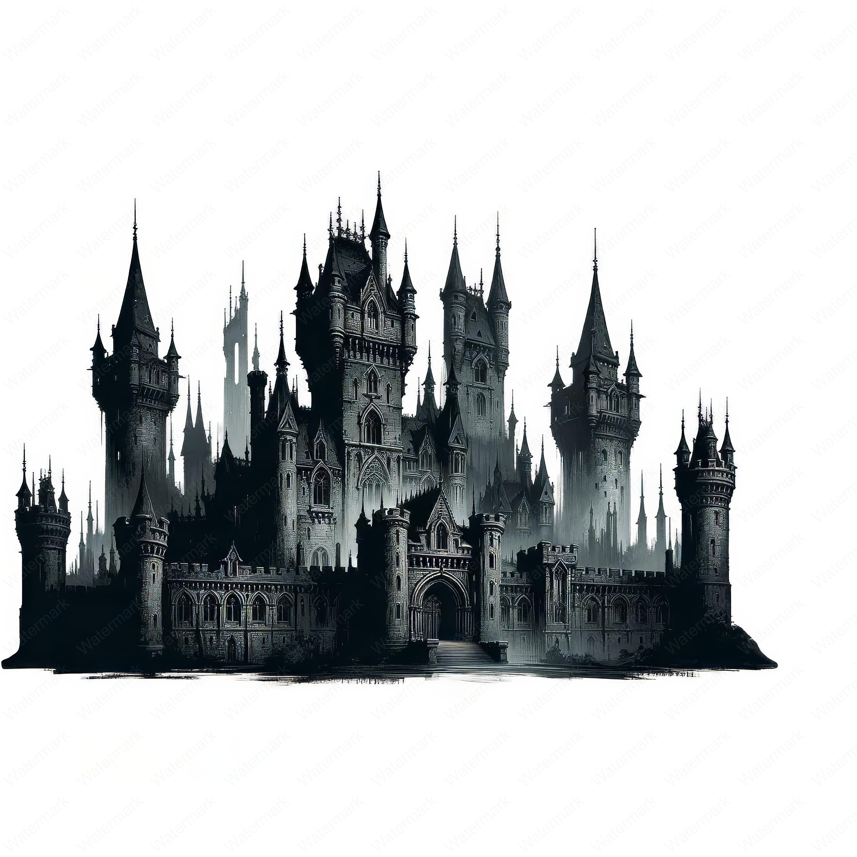 Gothic Castle Clipart Bundle: Dark Fantasy Art (digital Download) - Etsy