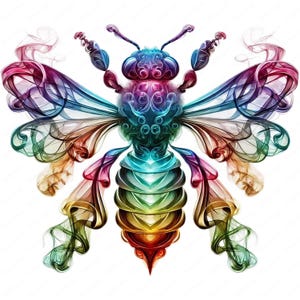Clipart abeille | Ensemble PNG inspiré de la fumée | 10 modèles de haute qualité | Art naturel | Utilisation commerciale