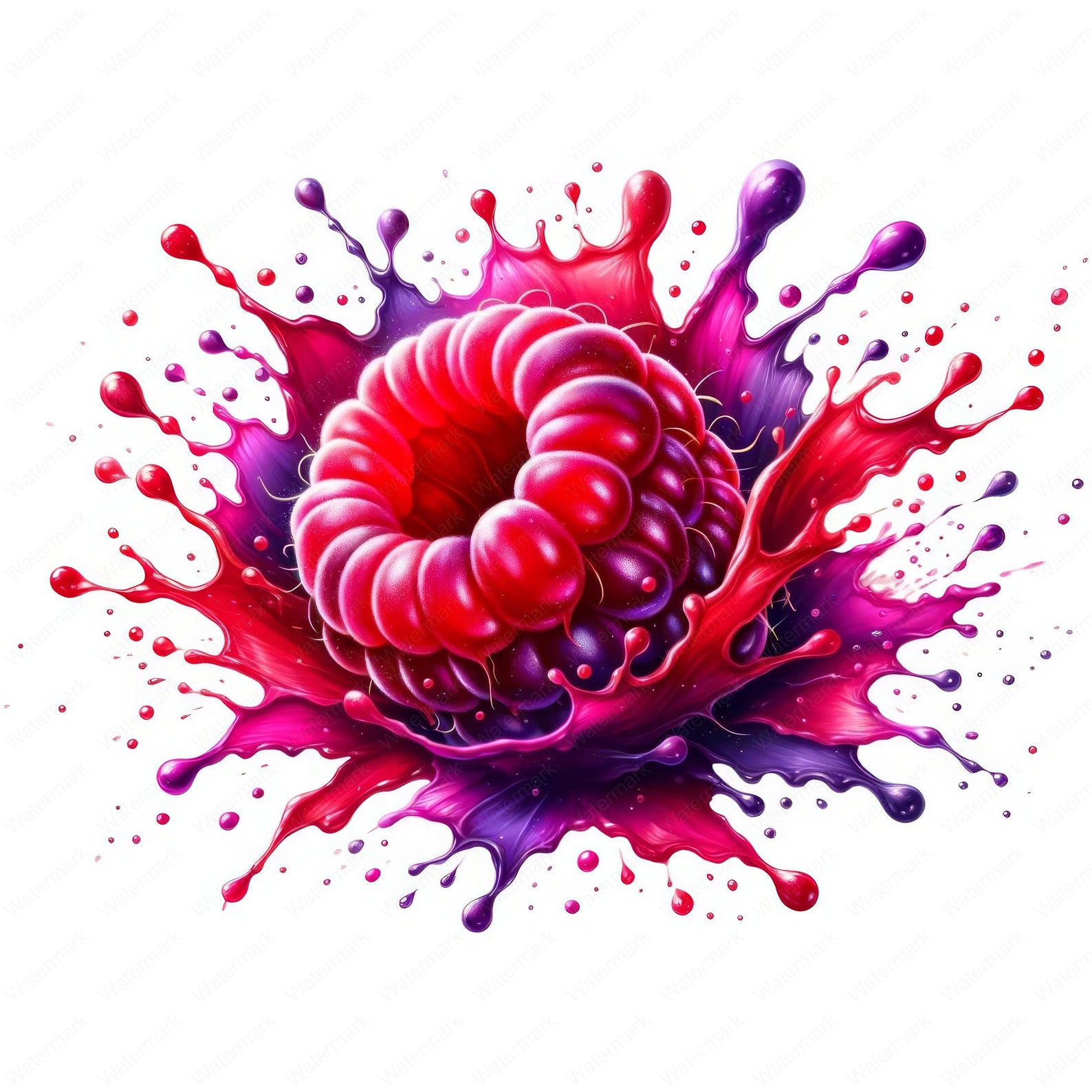 Sparkling Raspberry Visual Raspberry Splash Clipart Bundle: Vivid Berry Art (digital Download) - Etsy