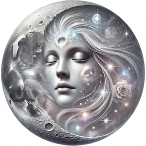 Ethereal Moon Goddess Clipart Bundle: Celestial Art (Digital Download)