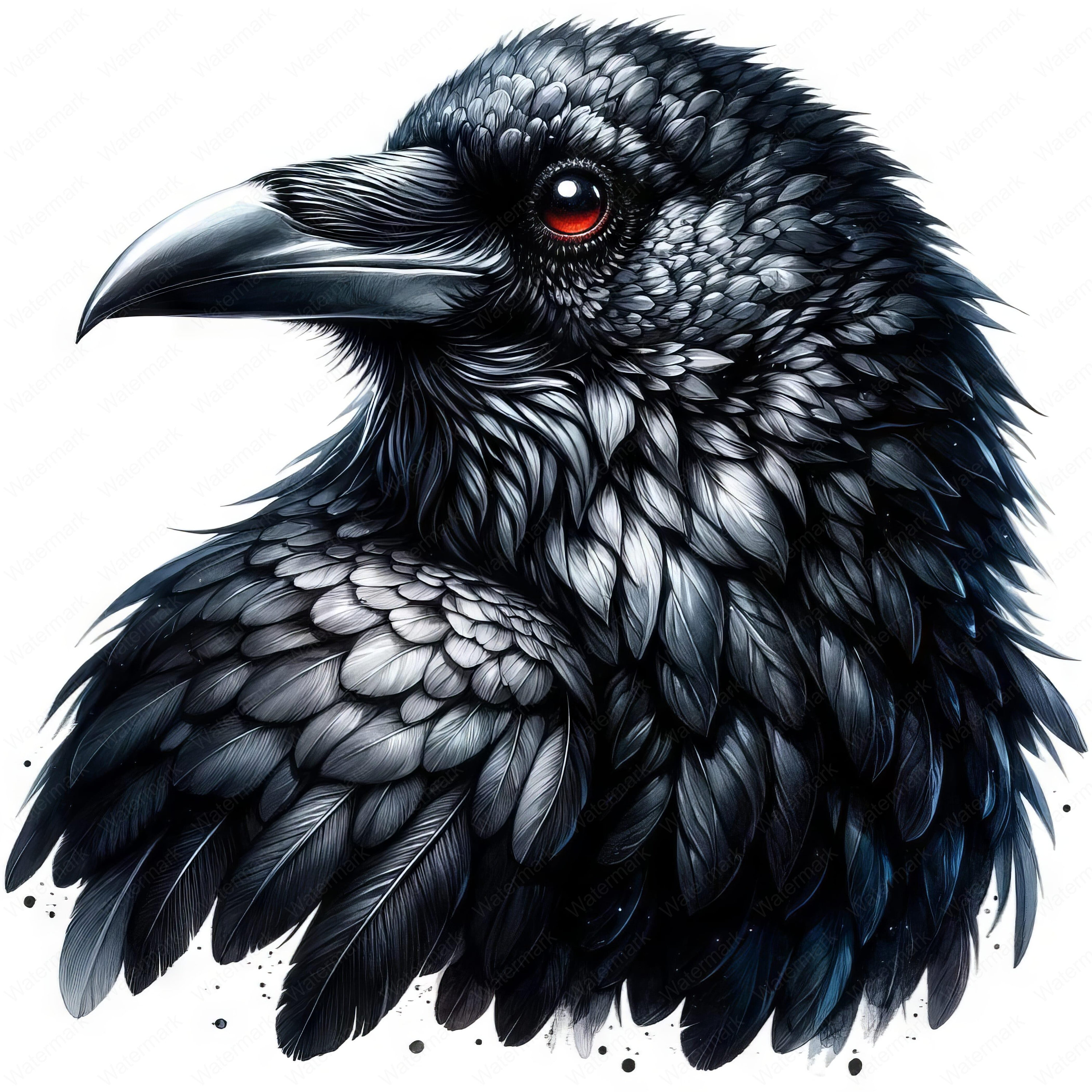Gothic Raven Clipart Bundle: Dark Art Printable Designs