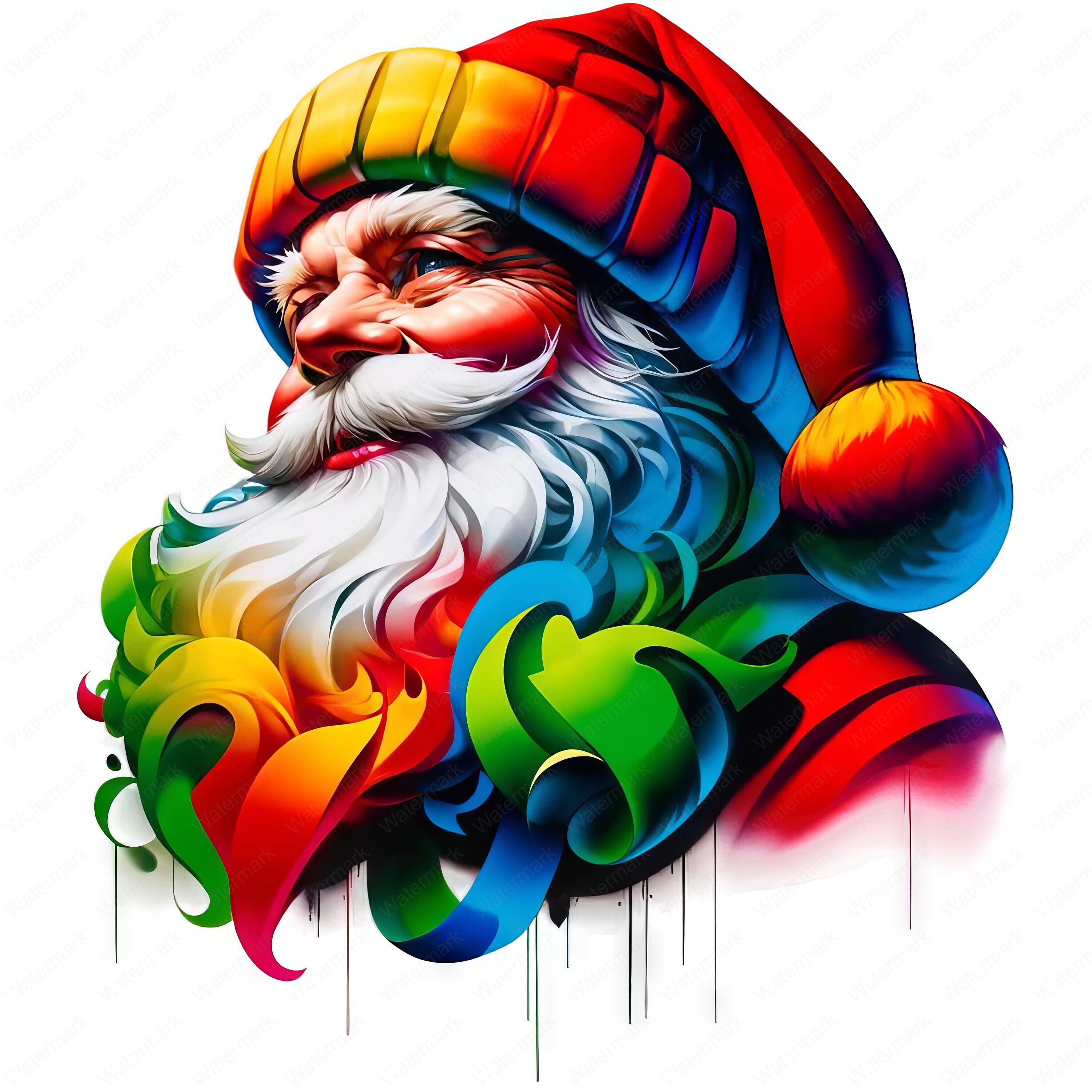 Urban Santa Graffiti Clipart | Street Art Designs (Digital Download)