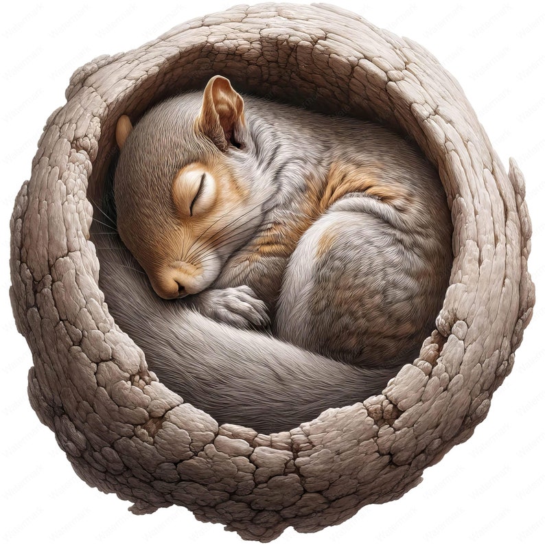 Enigmatic Squirrel Clipart Bundle: Forest Animal Art (Digital Download) image 9