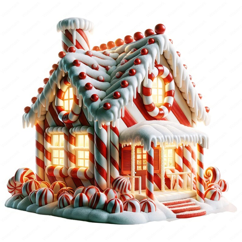 Candy Cane House Clipart Bundle: Gingerbread Art (digital Download) - Etsy