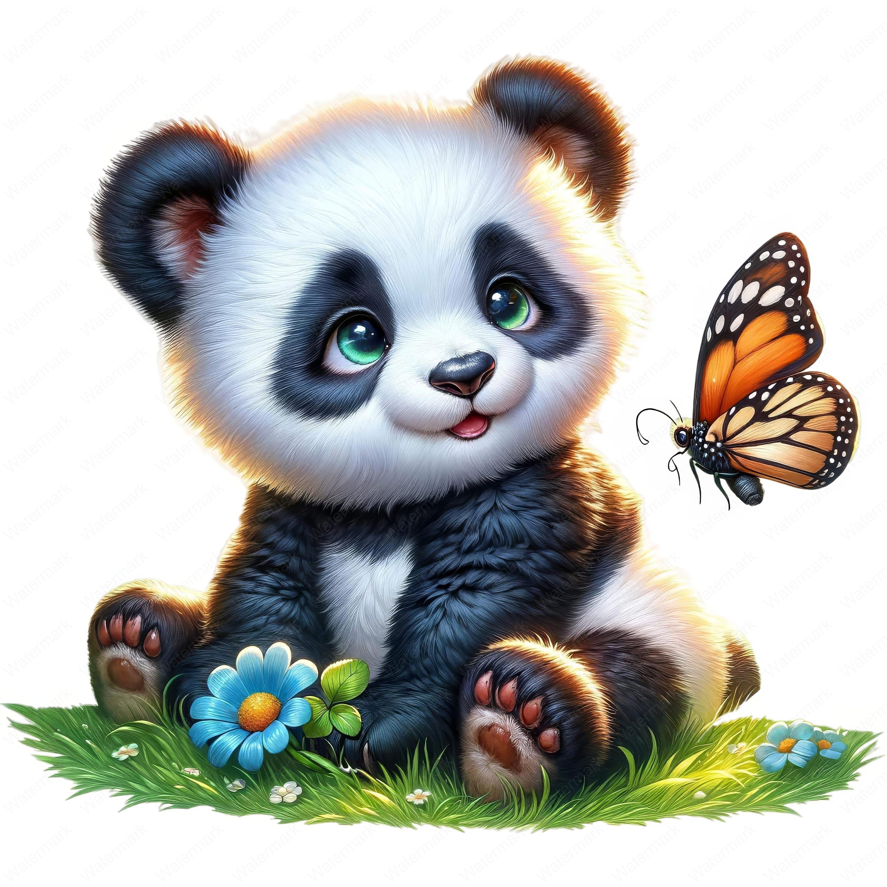 Buy Cute Panda Clipart | Adorable Panda Clipart Bundle | 10 High-quality  Designs | Panda Nursery | Printables | Commercial Use Online in India - Etsy, image size:3000x3000