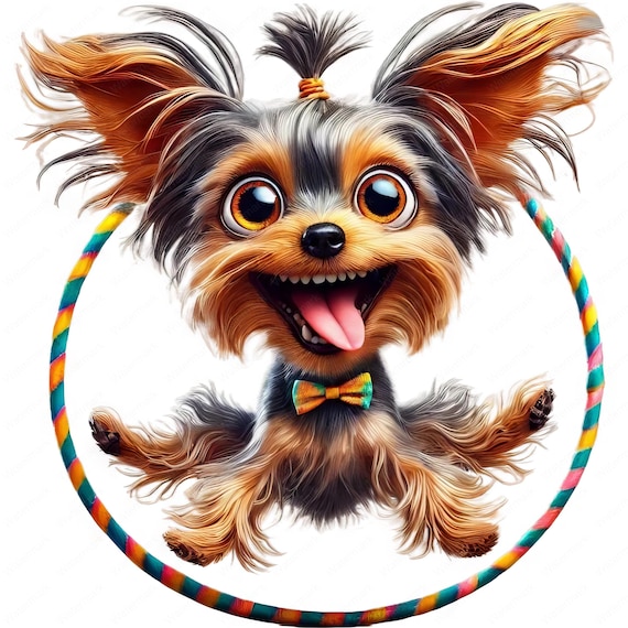Yorkie Steering Wheel Cover - Cartoon Yorkie Steering Wheel Cover - Cartoon