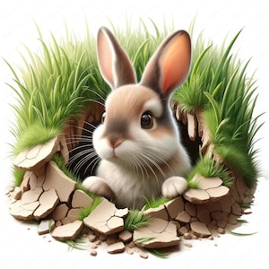 Kaninchen Clipart | Niedliches Kaninchen Clipart | 10 hochwertige Designs | Waldtier Kunst | Drucksachen | Kommerzielle Nutzung