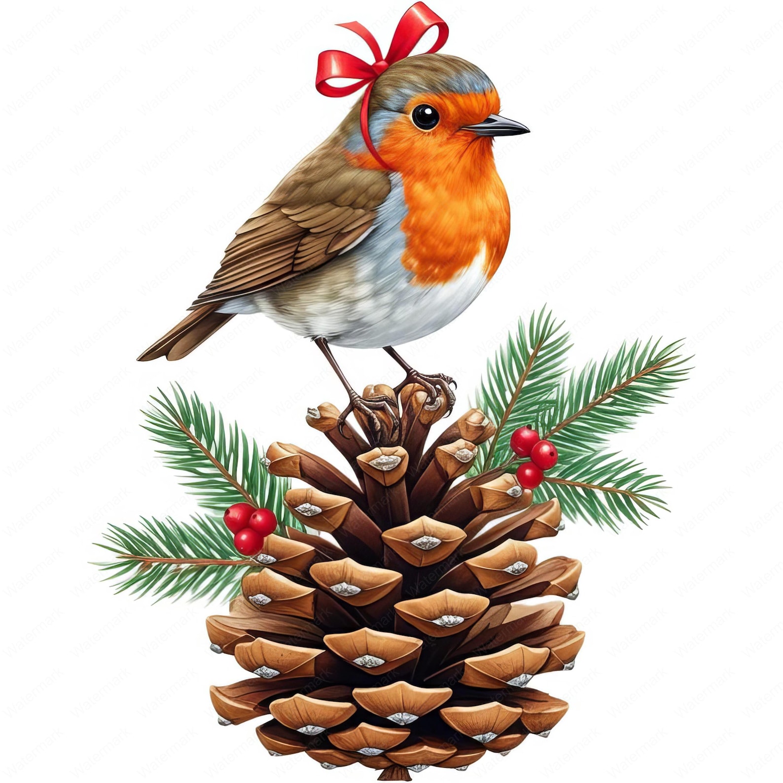 Christmas Robin Clipart Bundle: Festive Bird Art (digital Download) - Etsy