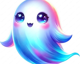 Cute Ghost Clipart Bundle | Whimsical Halloween Art (Digital Download)
