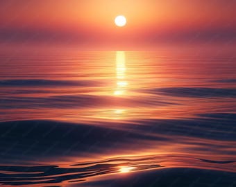 Sunset Ocean Digital Paper, 10 Vibrant Seascape JPG Backgrounds