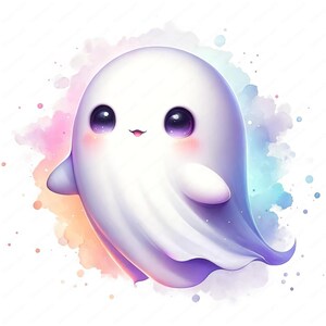 Cute Ghost Clipart Bundle | Halloween Art (Digital Download) image 9