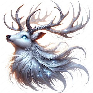 Clipart di renne magiche / Pacchetto di clipart di renne magiche incantevoli / 10 design di alta qualità / Arte natalizia / Materiali stampabili / Uso commerciale