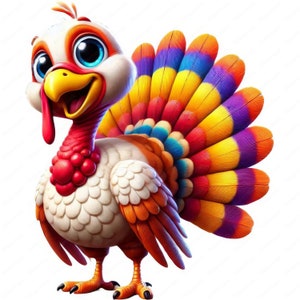 Thanksgiving Turkey Clipart | Cute Thanksgiving Turkey Clipart Bundle | 10 High-Quality Designs | Fall Art | Printables | Commercial Use