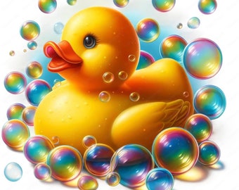 Rubber Duck Clipart Bundle: Bath Time Art Printables (Digital Download)