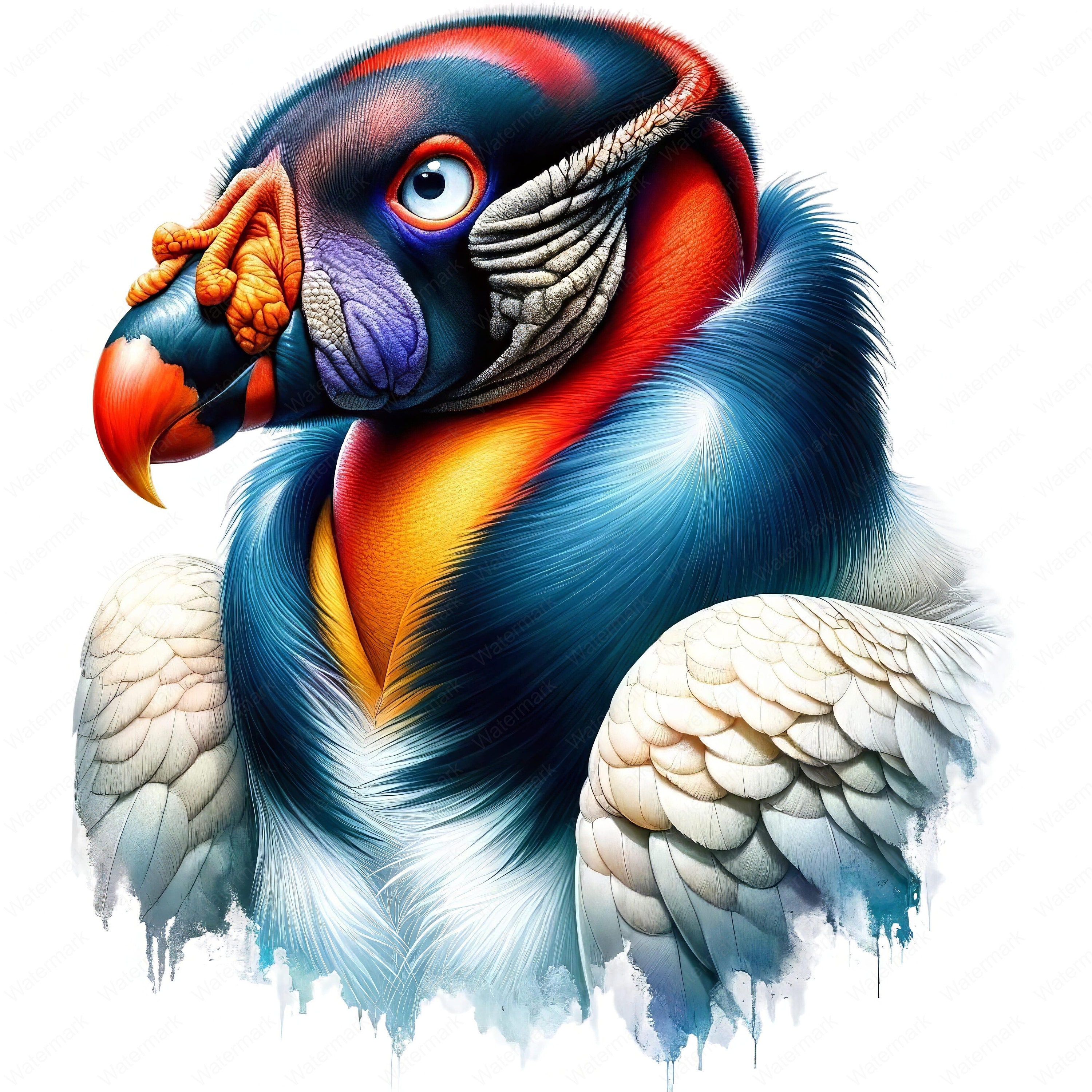 King Vulture Clipart Bundle: Wildlife Art Printables (commercial Use ...
