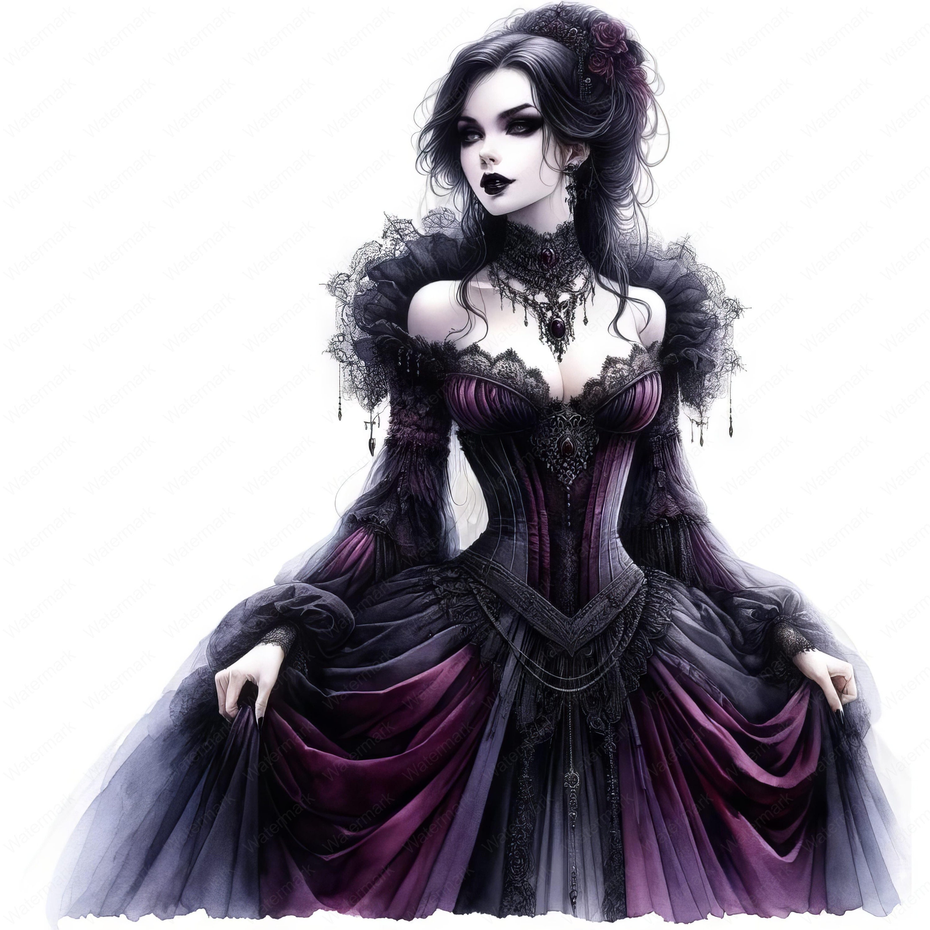 Gothic Princess Clipart Bundle: Fairy Tale Art (digital Download) - Etsy