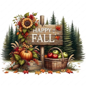 Clipart récolte d'automne | Charmant lot de cliparts récolte d'automne | 10 modèles de haute qualité | Art d'automne | Imprimables | Utilisation commerciale