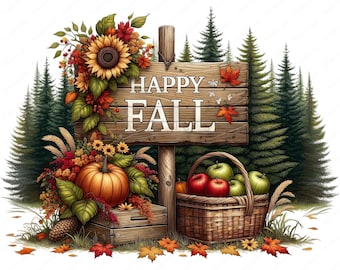 Fall Harvest Clipart Bundle: Autumn Art Printables (Commercial Use) (Digital Download)
