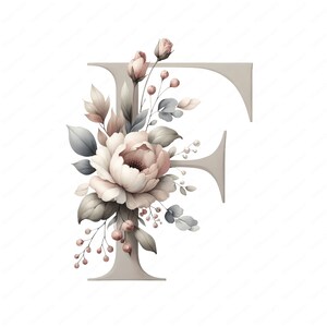 Elegant Floral Letters A to J 10 High-quality PNG Invitation Design ...