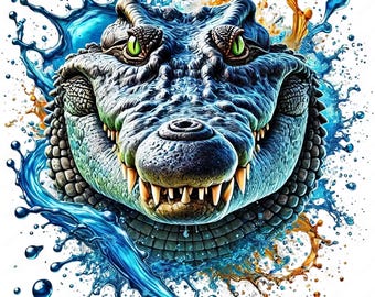 Bold Crocodile Clipart Bundle | Wildlife Art Printables (Digital Download)