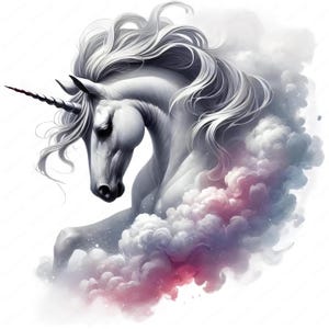Einhorn Clipart | Einhorn Wolke Clipart Bundle | 10 hochwertige Designs | Fantasie Kunst | Drucksachen | Kommerzielle Nutzung
