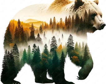 Grizzly Bear Clipart | Powerful Grizzly Bear Clipart Bundle | 10 High-Quality Designs | Wilderness Art | Printables | Commercial Use